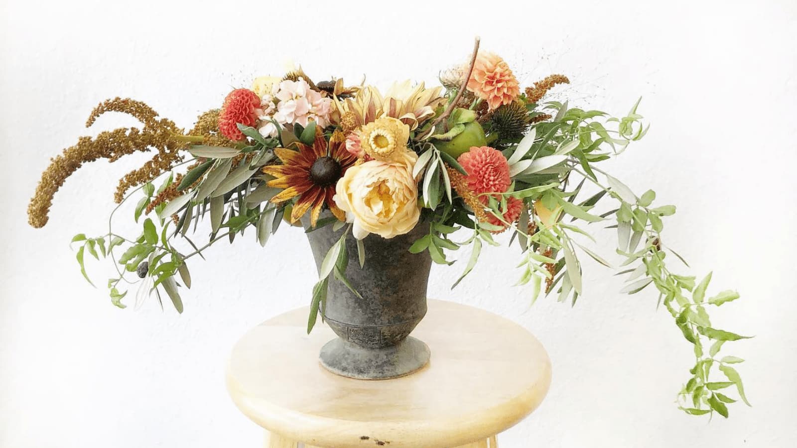 Autumnal vase arrangement