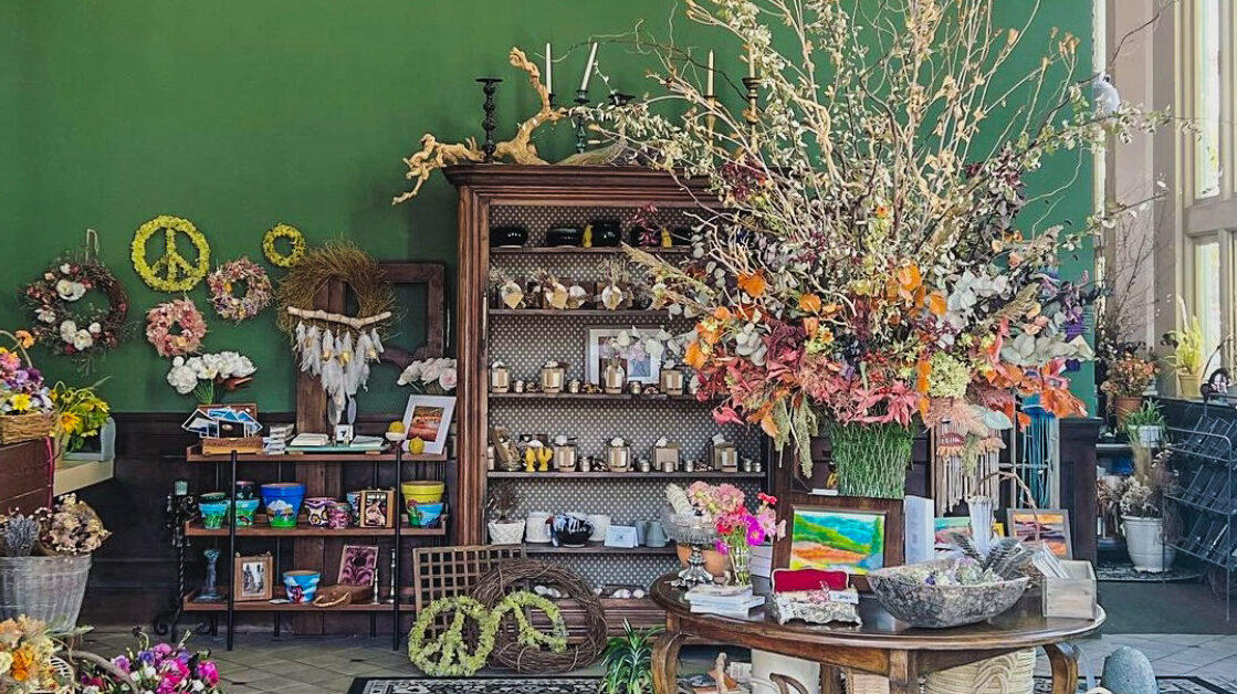Interior of the EV Floral Design studio in Calistoga