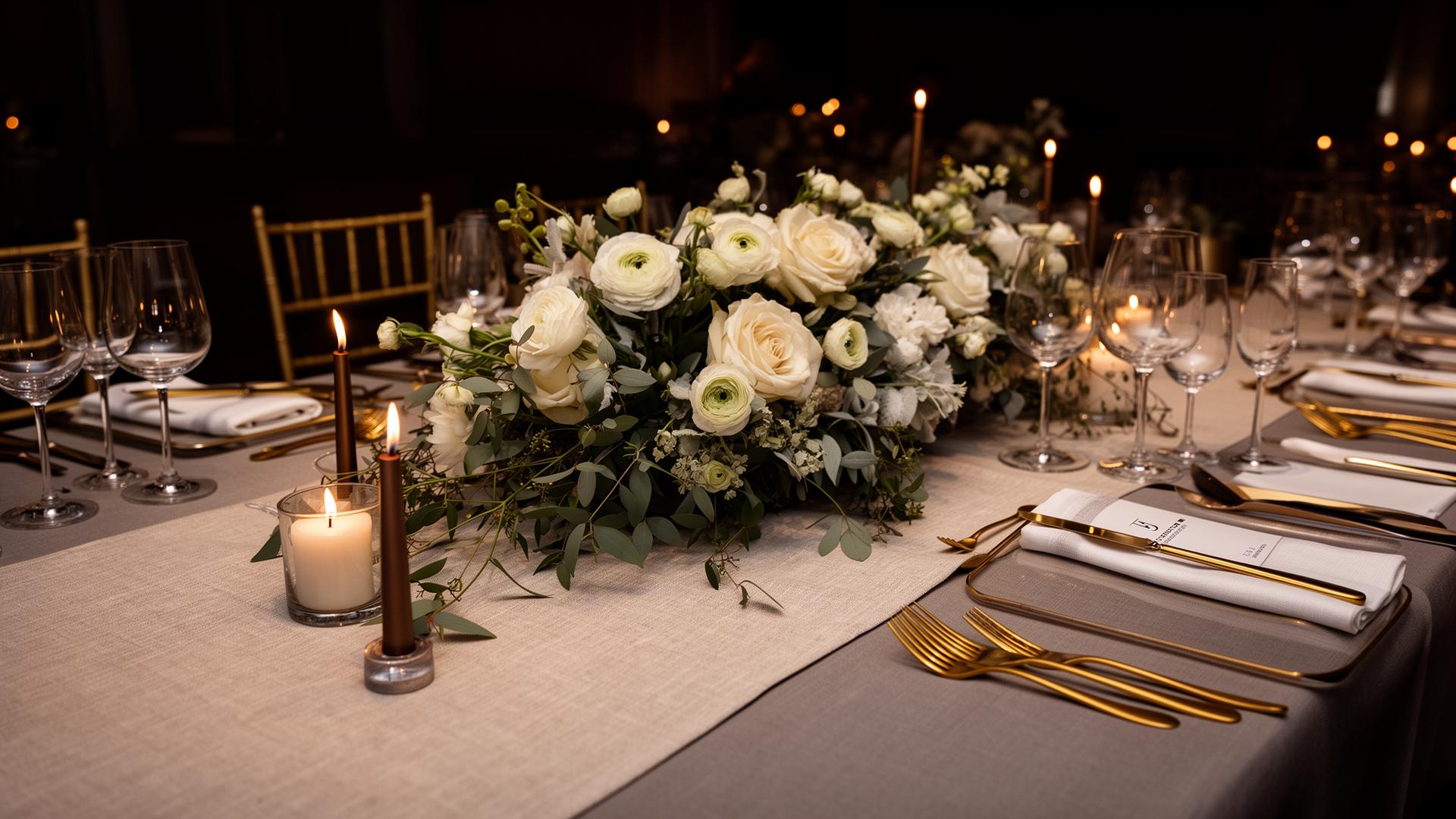 Corporate dinner florals