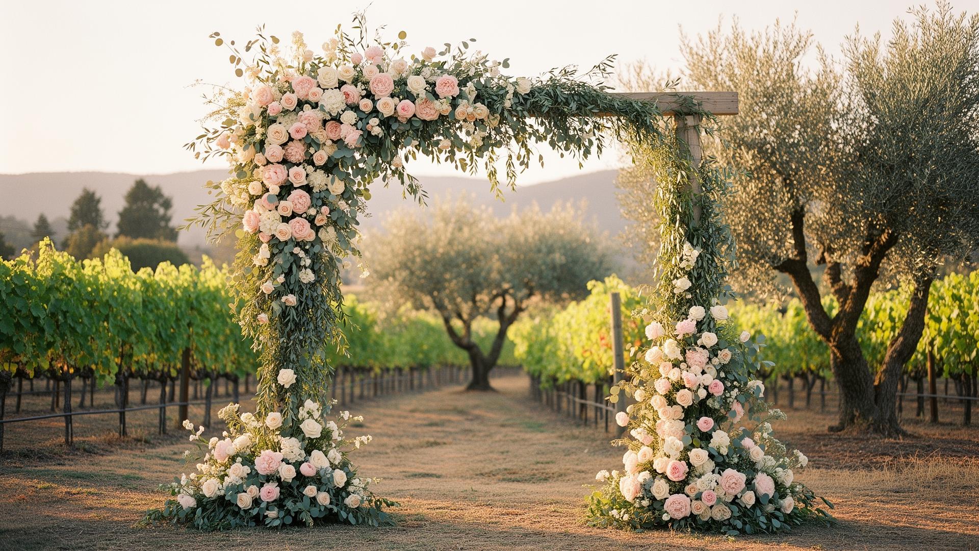 Napa Valley wedding arch